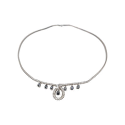 Collier Or blanc Saphir