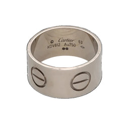 CARTIER "Love" White Gold Bangle Ring