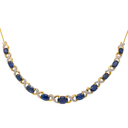 Yellow gold Sapphire Necklace