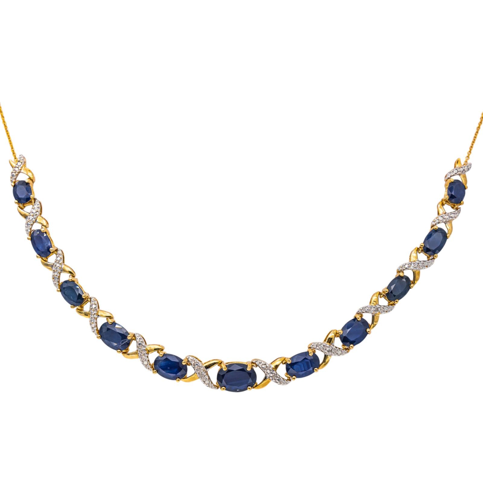 Yellow gold Sapphire Necklace