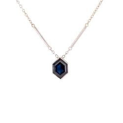 White Gold and Sapphire Pendant Necklace