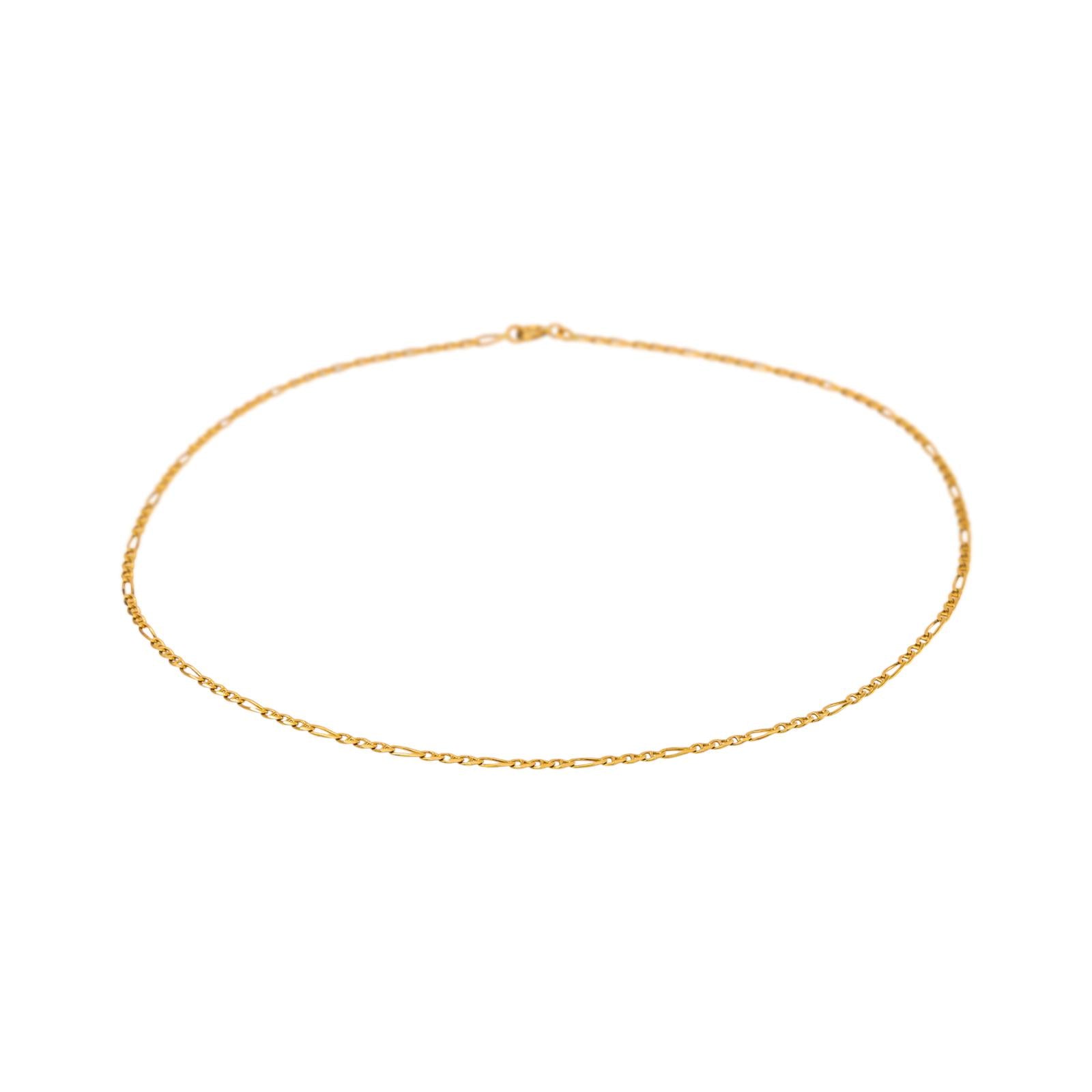 Yellow Gold Figaro Chain Necklace