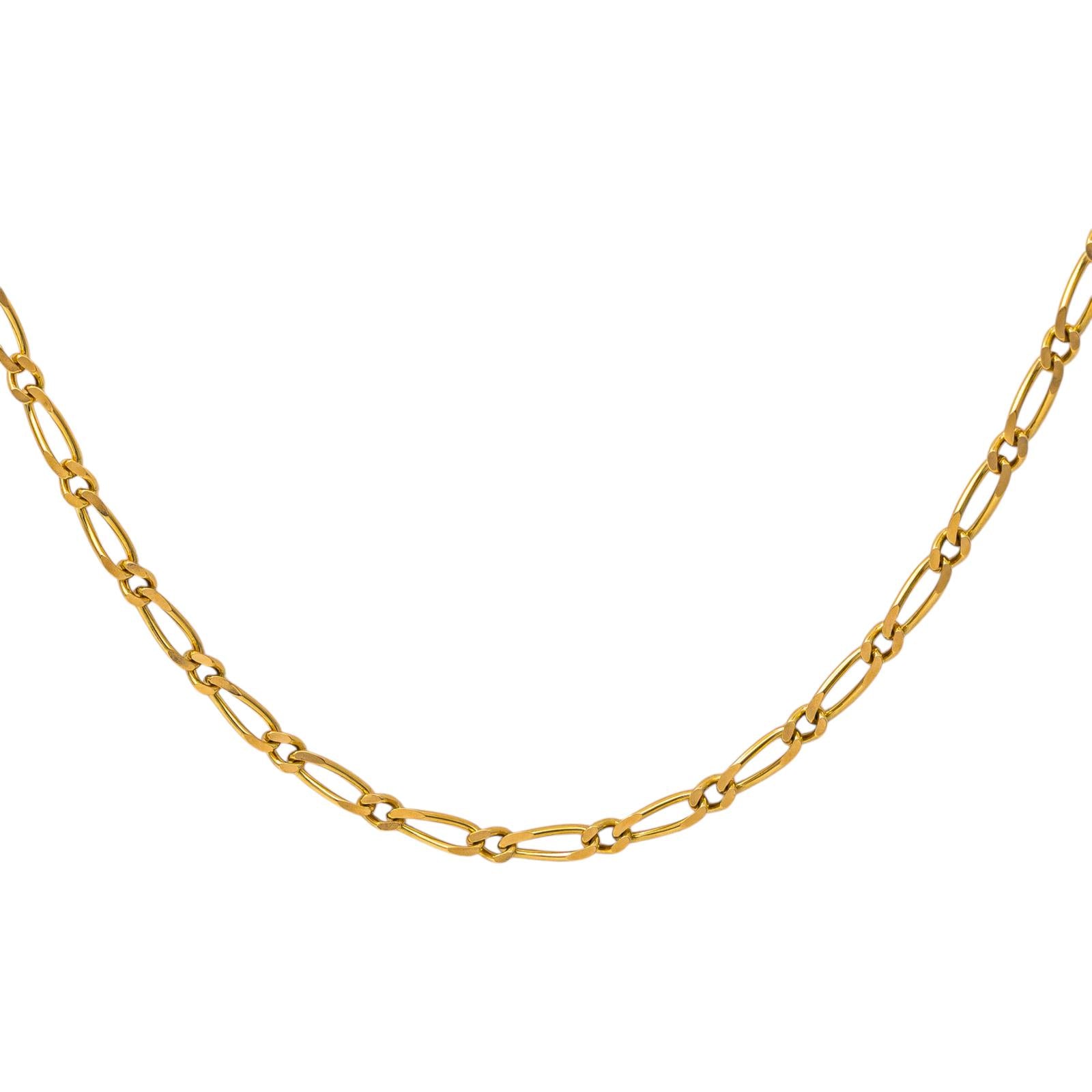 Yellow Gold Figaro Chain Necklace