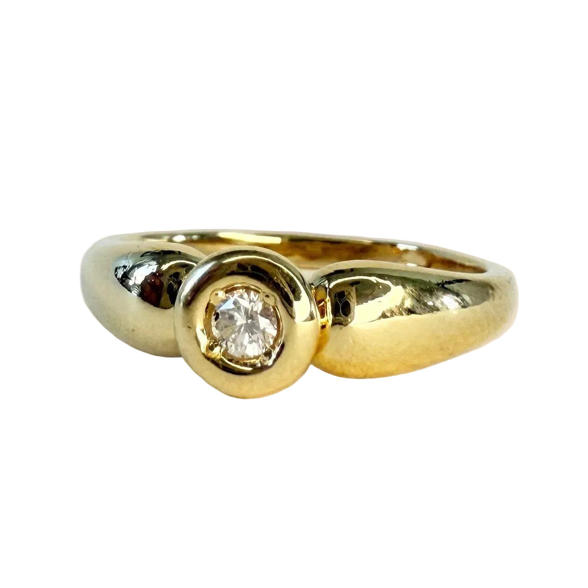 Yellow Gold and Diamond Bangle Ring