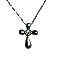 White Gold, Palladium, and Diamond Pendant Necklace