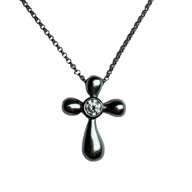 White Gold, Palladium, and Diamond Pendant Necklace