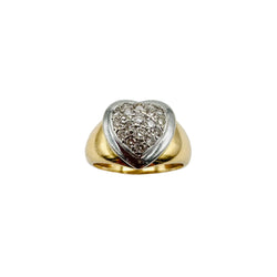 Ring Heart in yellow gold, white gold and diamonds.