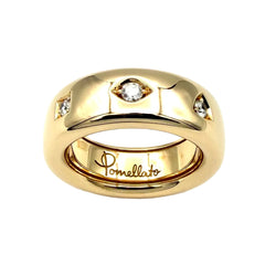 POMELLATO "Iconia Slim" Bangle Ring in Rose Gold and Diamonds
