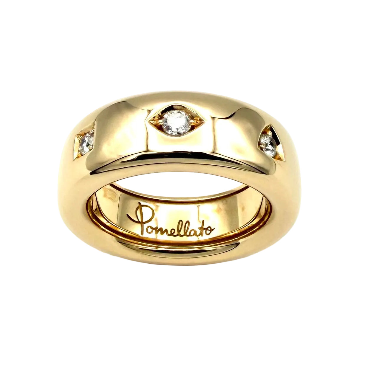 POMELLATO "Iconia Slim" Bangle Ring in Rose Gold and Diamonds