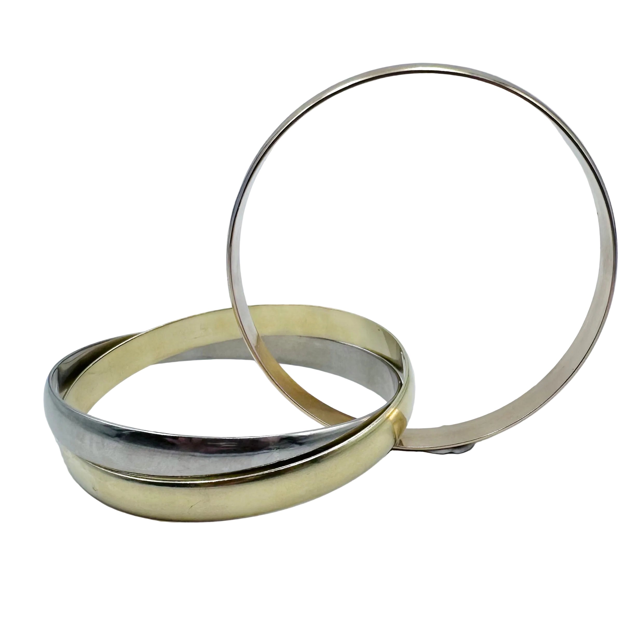 Bangle in yellow gold, white gold, and rose gold