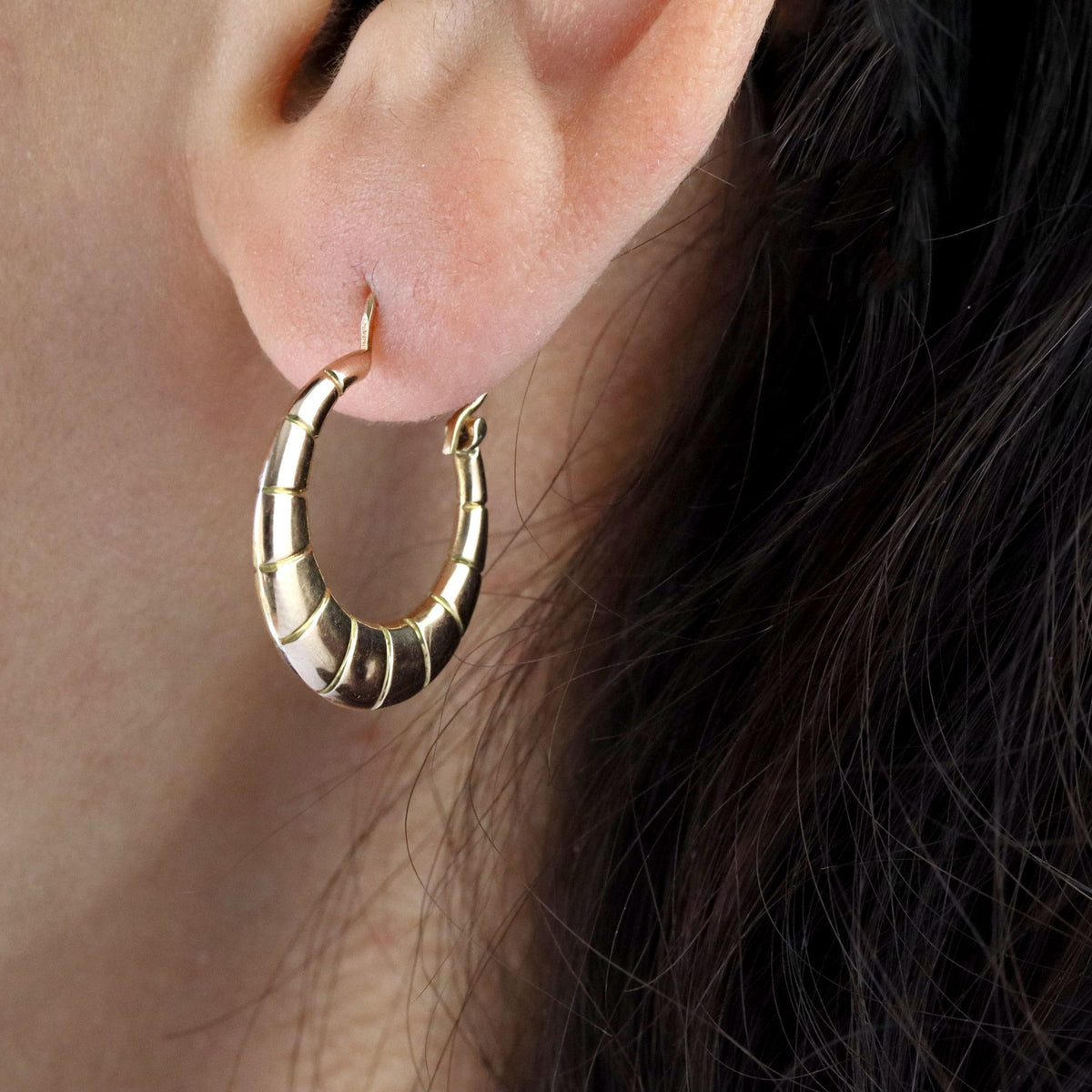 Mono boucle d'oreille Créole en or rose