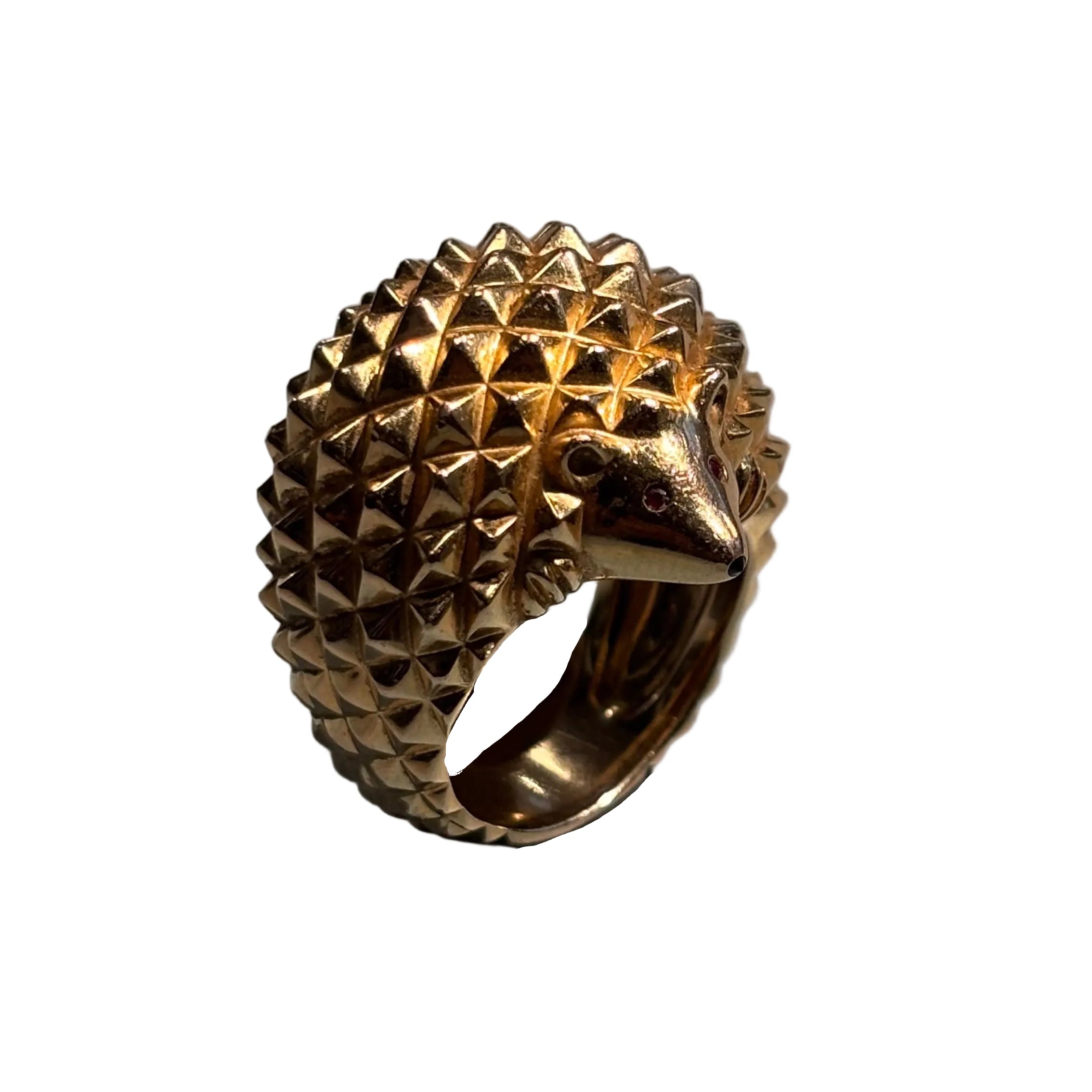 BOUCHERON "Animals Collection" Cocktail Ring in yellow gold, rubies, and diamonds
