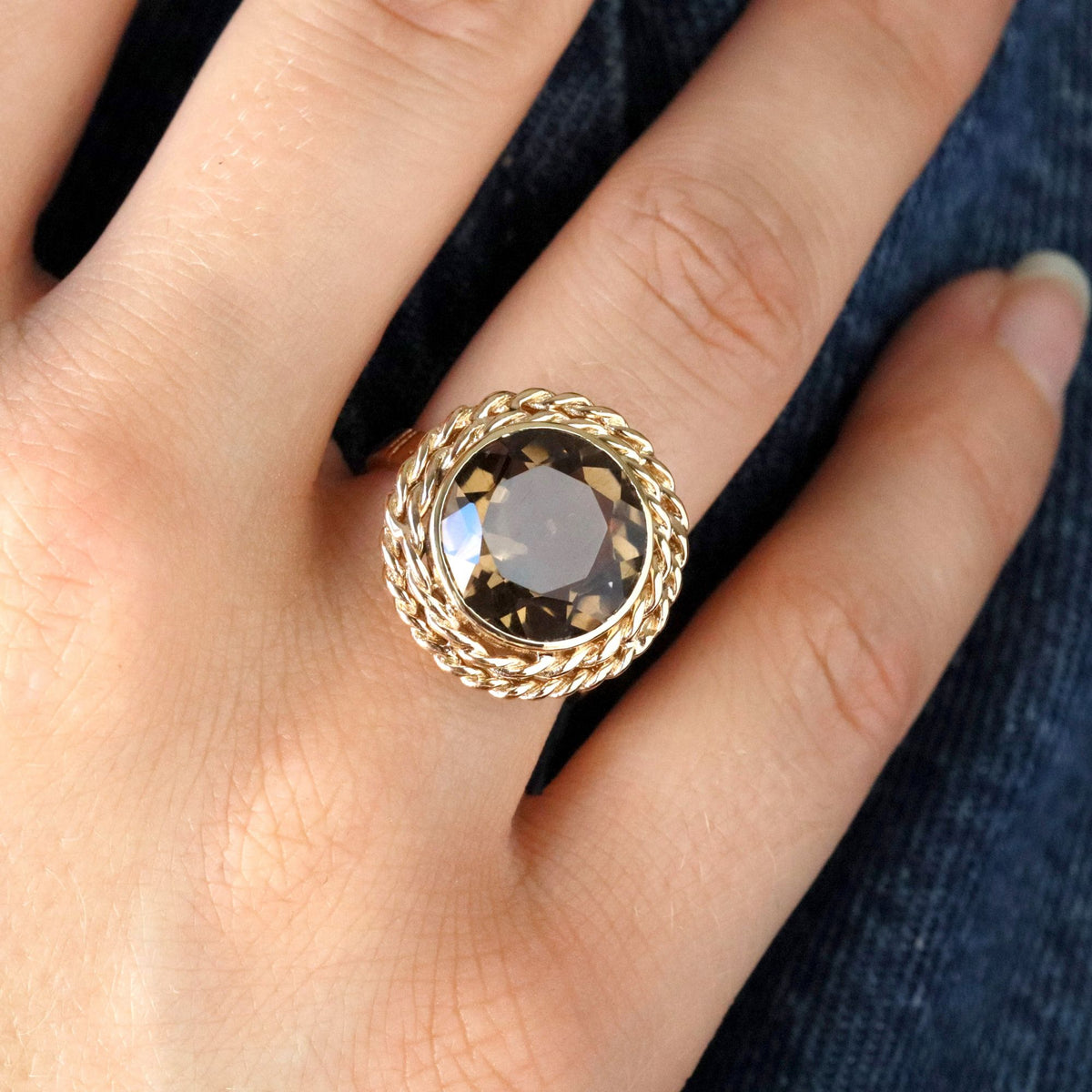 Yellow Gold and Quartz Cocktail Ring