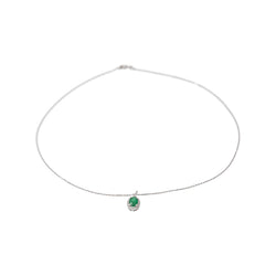 White Gold Necklace with Emerald Pendant
