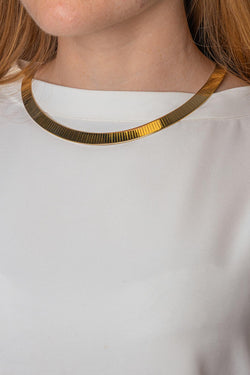 Yellow Gold Omega Link Necklace