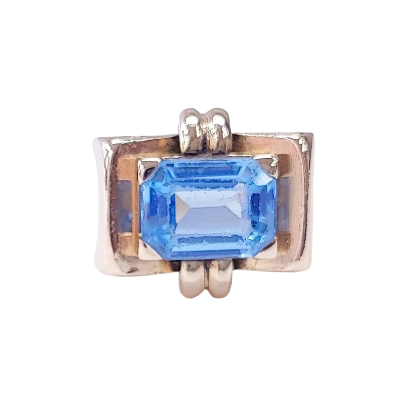 Ring Gold and aquamarine tank