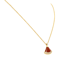 BULGARI "Divas' Dream" Pendant Necklace in rose gold, carnelian, and diamonds
