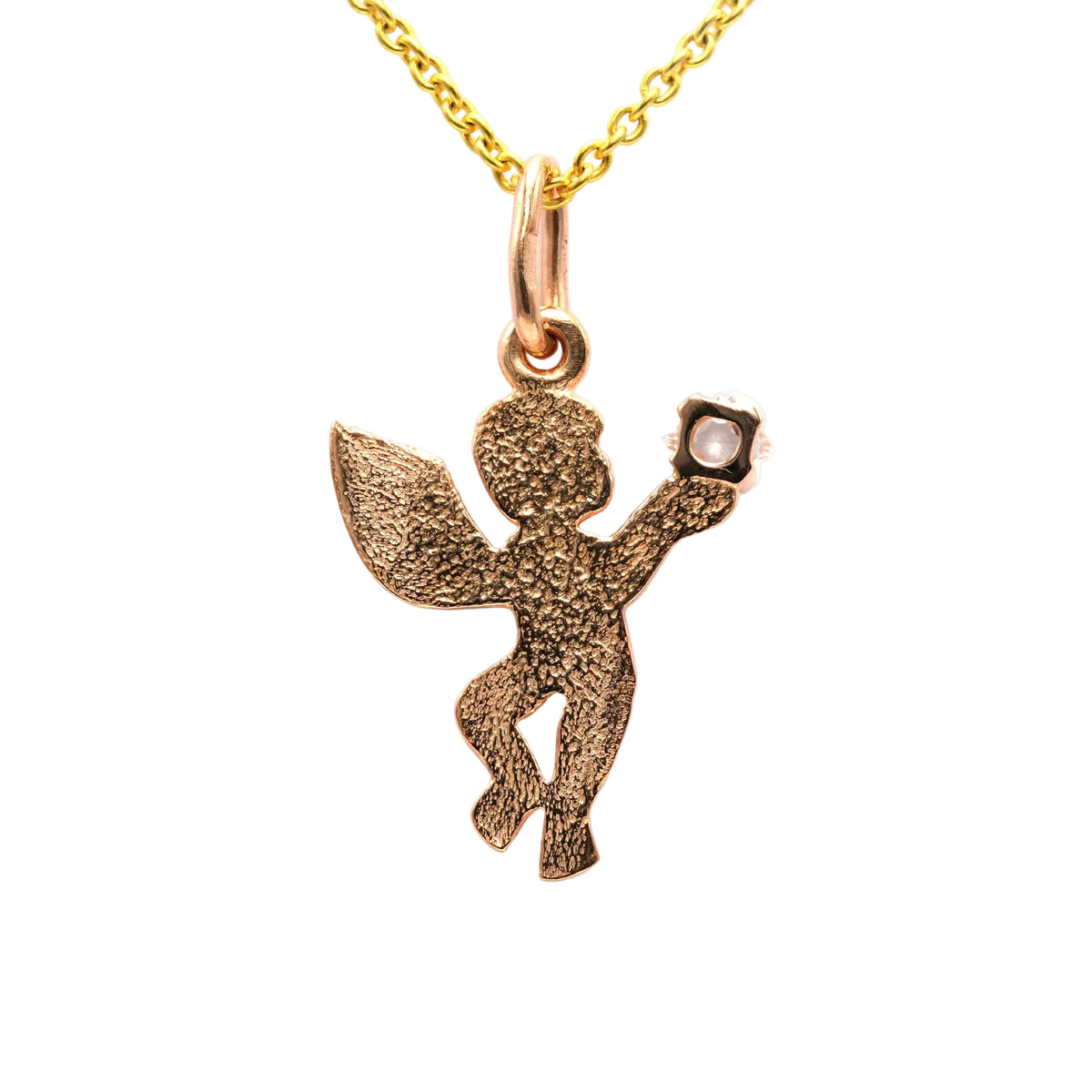 Yellow gold and zirconium pendant