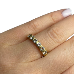Yellow Gold and Diamond Wedding Band