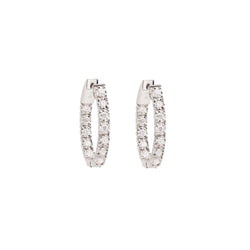 Boucles d'oreilles Créoles en or blanc et diamants