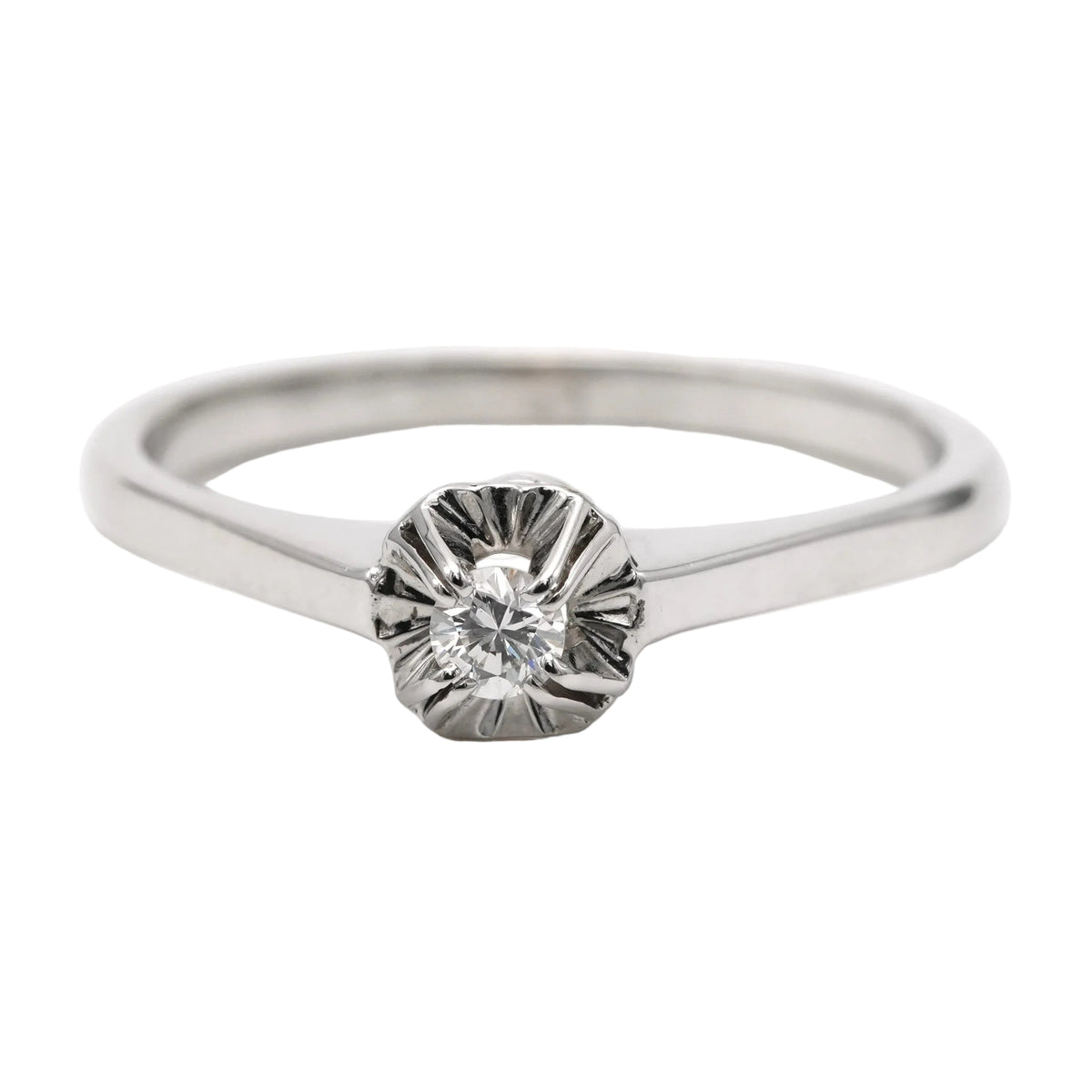 White Gold Solitaire Ring with Diamond