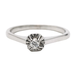 White Gold Solitaire Ring with Diamond