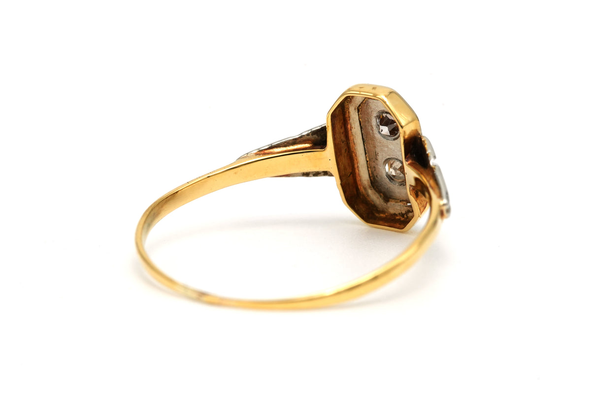 Bague en or blanc, or jaune et diamants