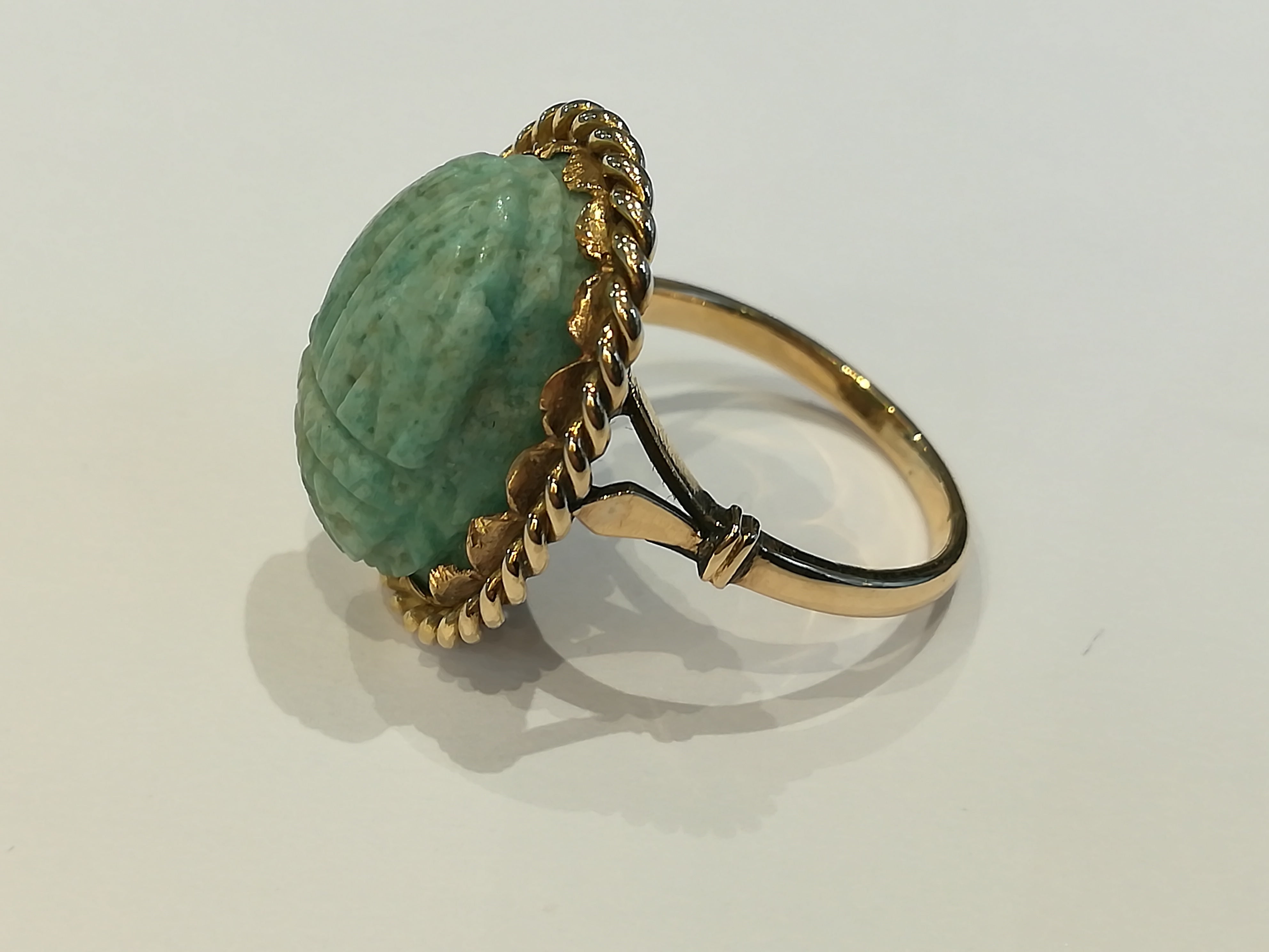 Bague Cocktail en or jaune et turquoise