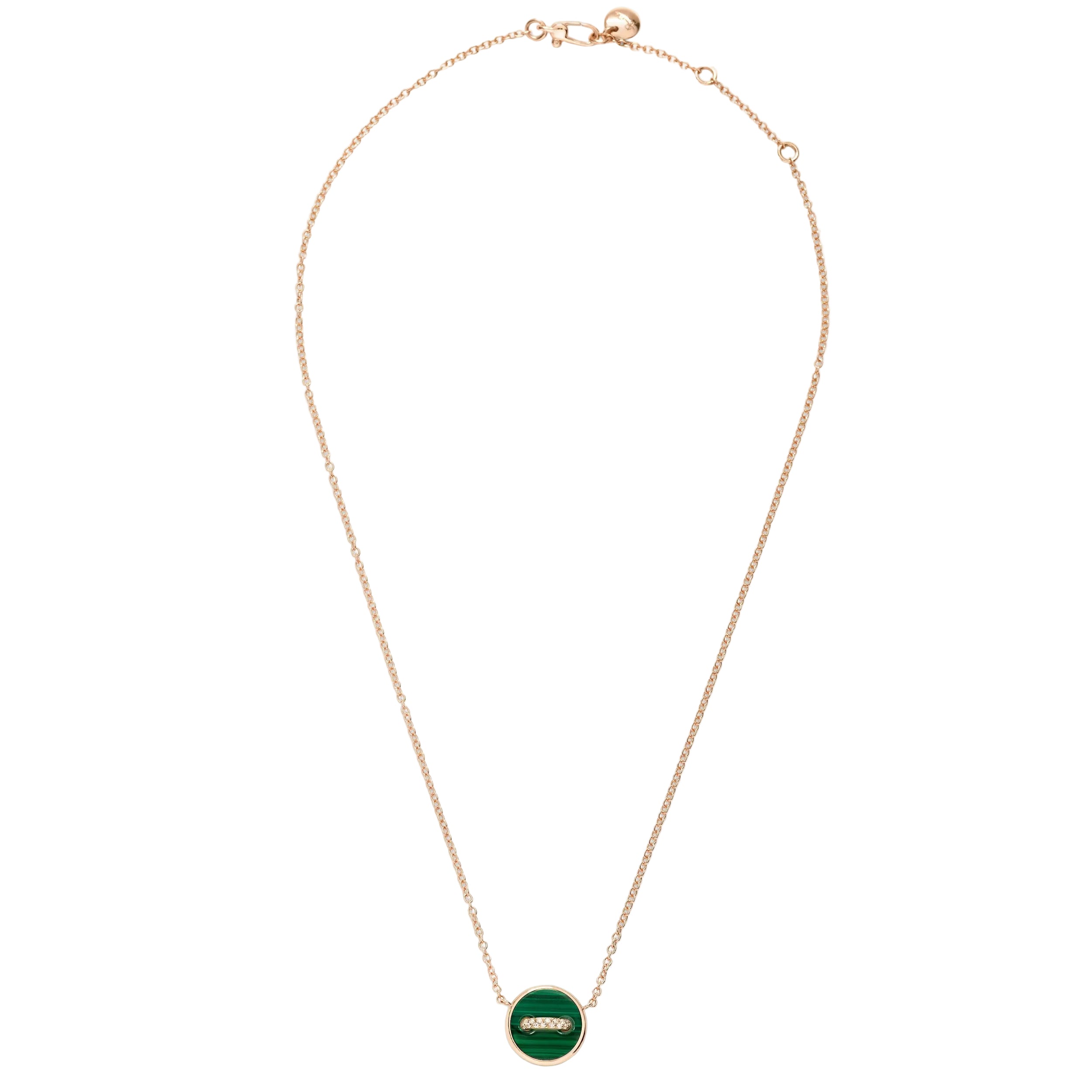 Collier Pendentif POMELLATO "Pom Pom Dot" en or rose, malachite, nacre et diamants