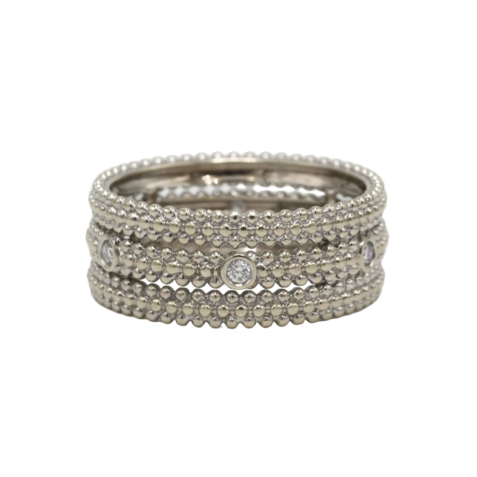 MAUBOUSSIN "Le Premier Jour 1" Band Ring in white gold and diamonds