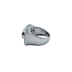 Tank Ring in white gold, Aquamarine and Diamonds