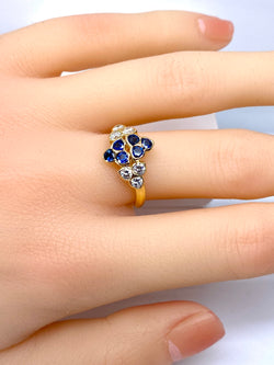 Bague Mauboussin en or jaune 18 carats en saphirs et diamants