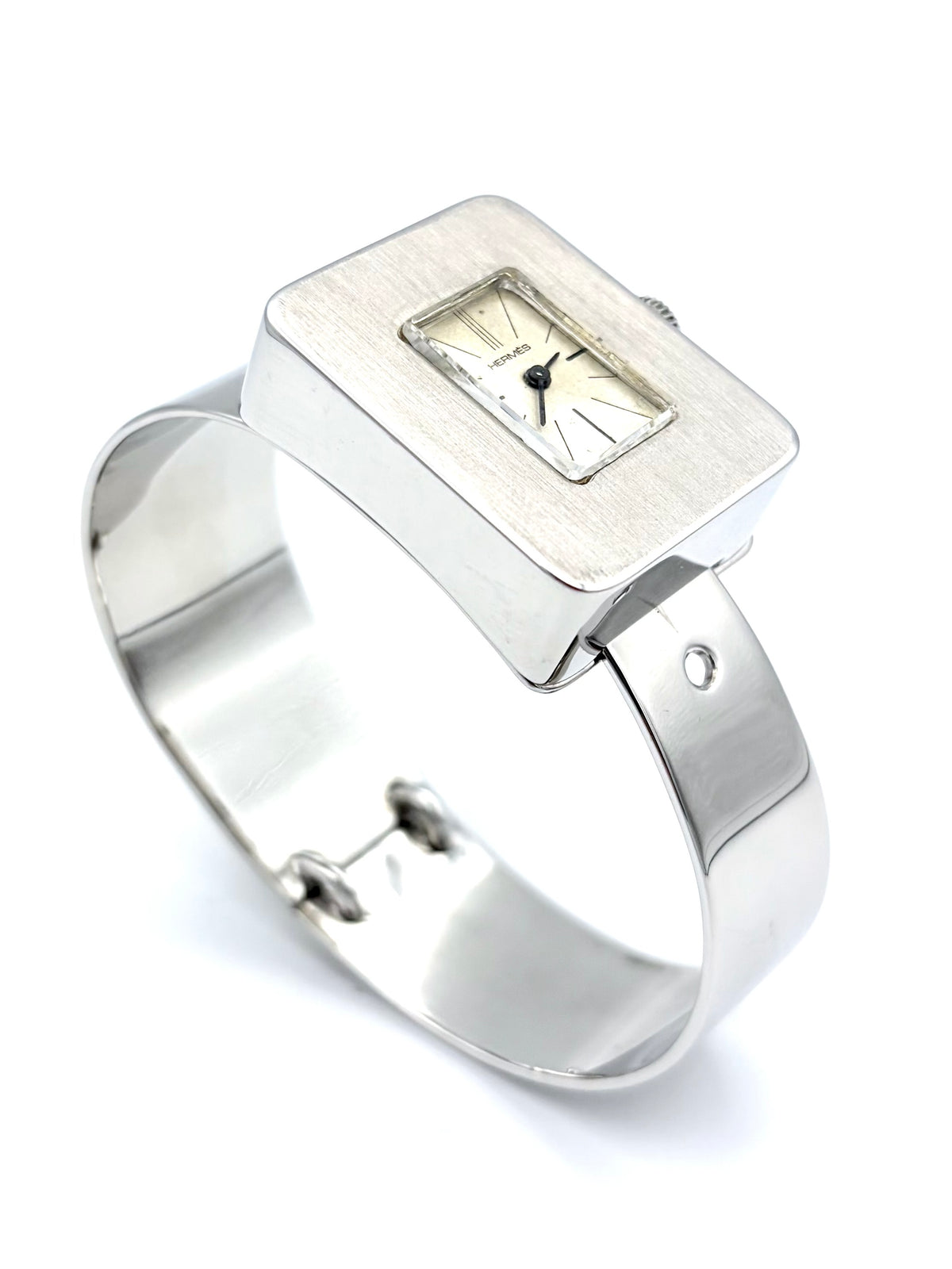 Montre HERMES  vintage en argent vers 1970