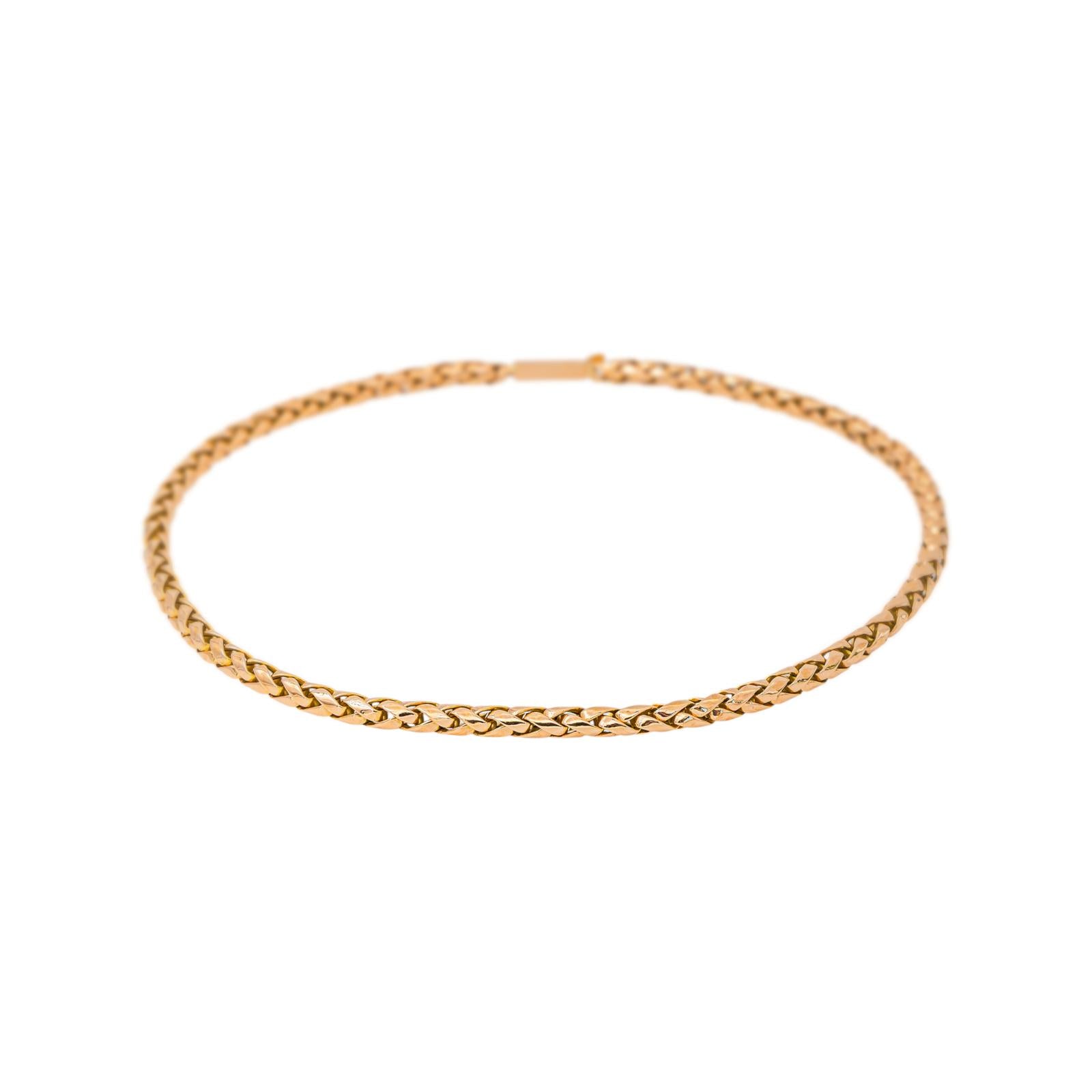 Rose Gold Braided Link Necklace