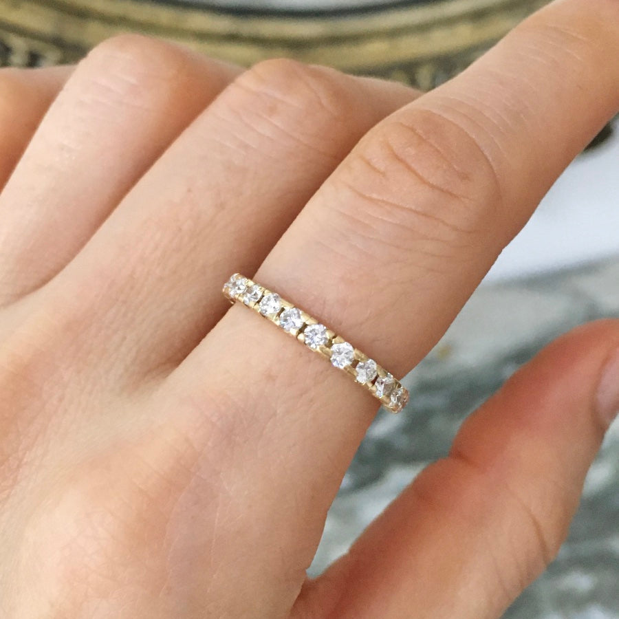Yellow Gold and Diamond Wedding Band
