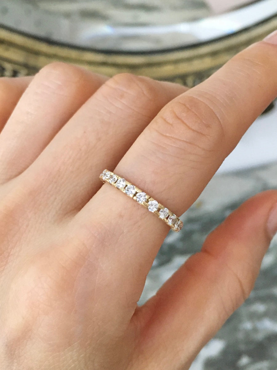 Yellow Gold and Diamond Wedding Band