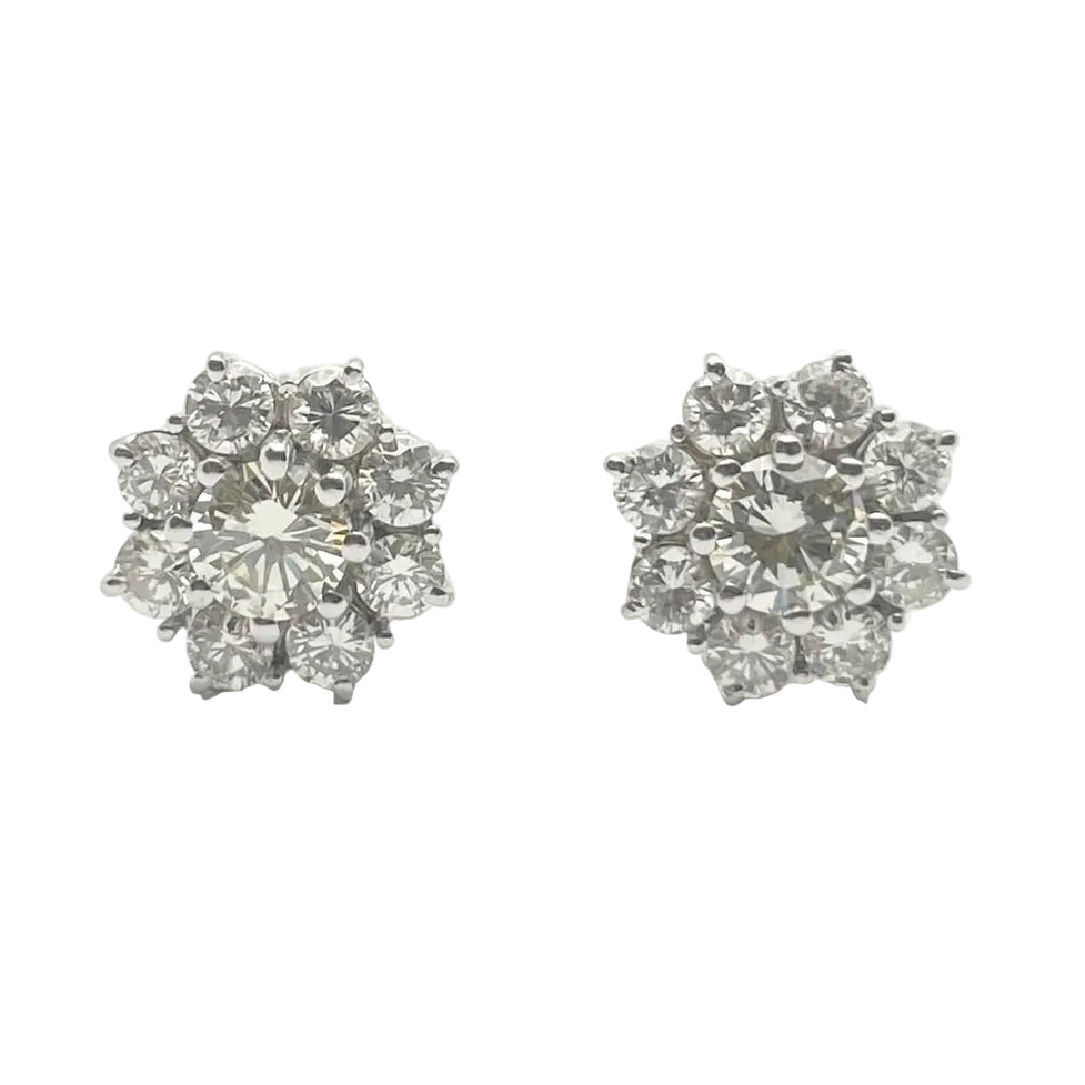White gold and diamonds Earrings Puces