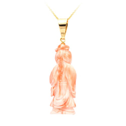 Yellow gold and coral pendant