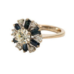"Entourage" Ring in White Gold, Sapphires, and Diamonds