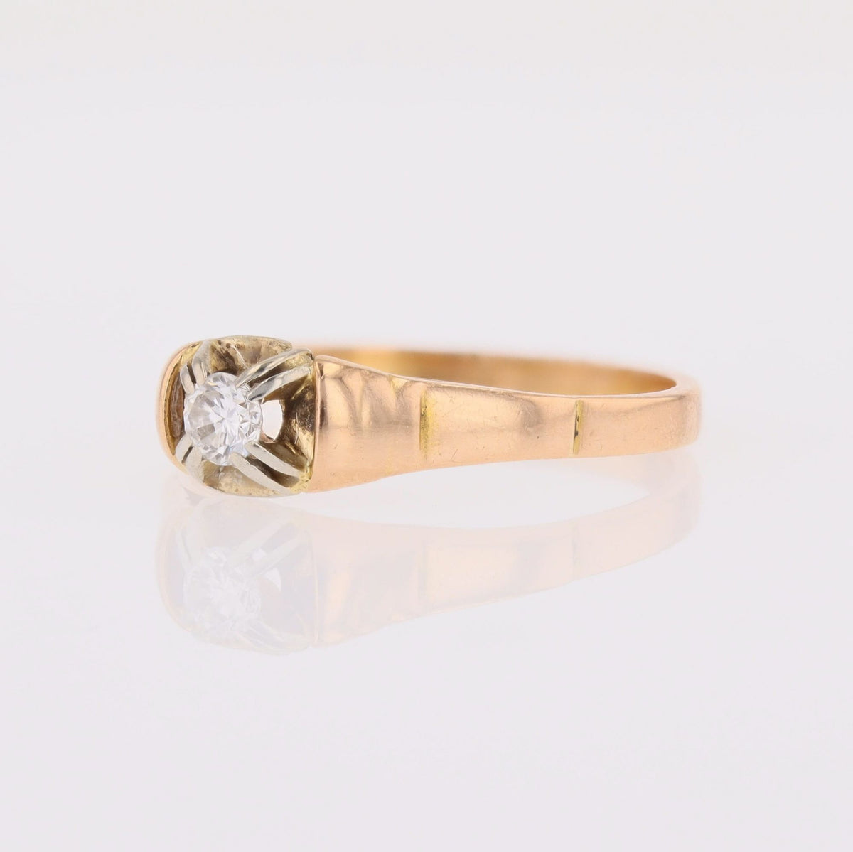 Bague Solitaire en or rose et diamant