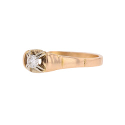 Rose Gold Solitaire Ring with Diamond