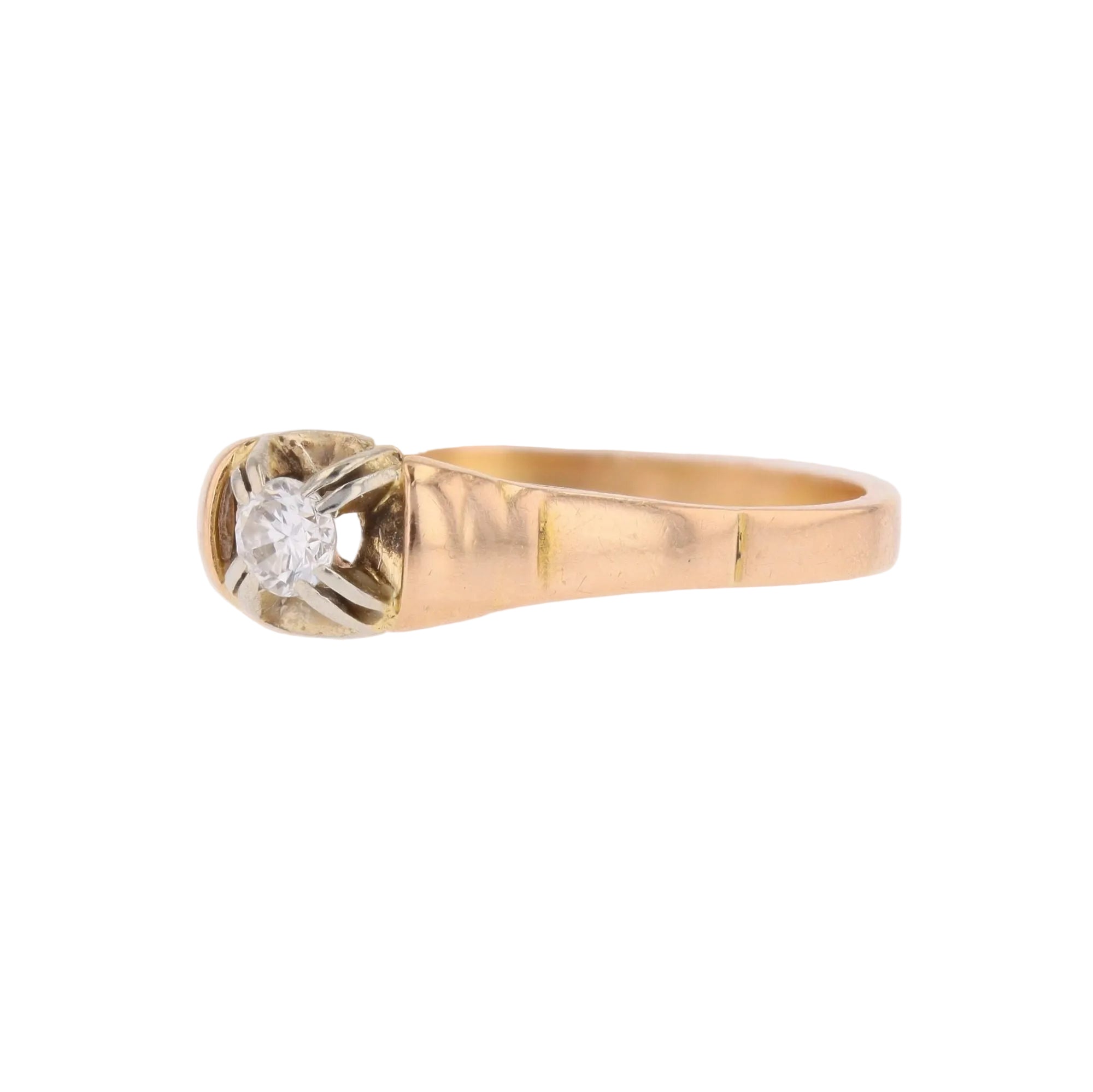 Rose Gold Solitaire Ring with Diamond
