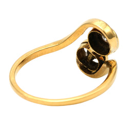 Toi & Moi Ring in white gold, yellow gold, pearls and diamonds