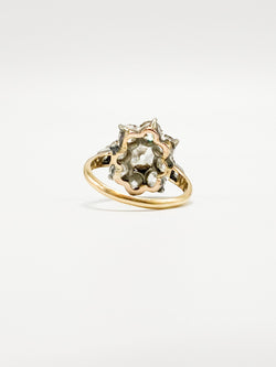 Marguerite Ring in Yellow Gold, Silver, and Diamonds