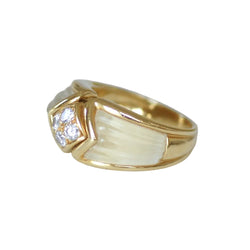BOUCHERON "Dôme" Ring in yellow gold, rock crystal, and diamonds