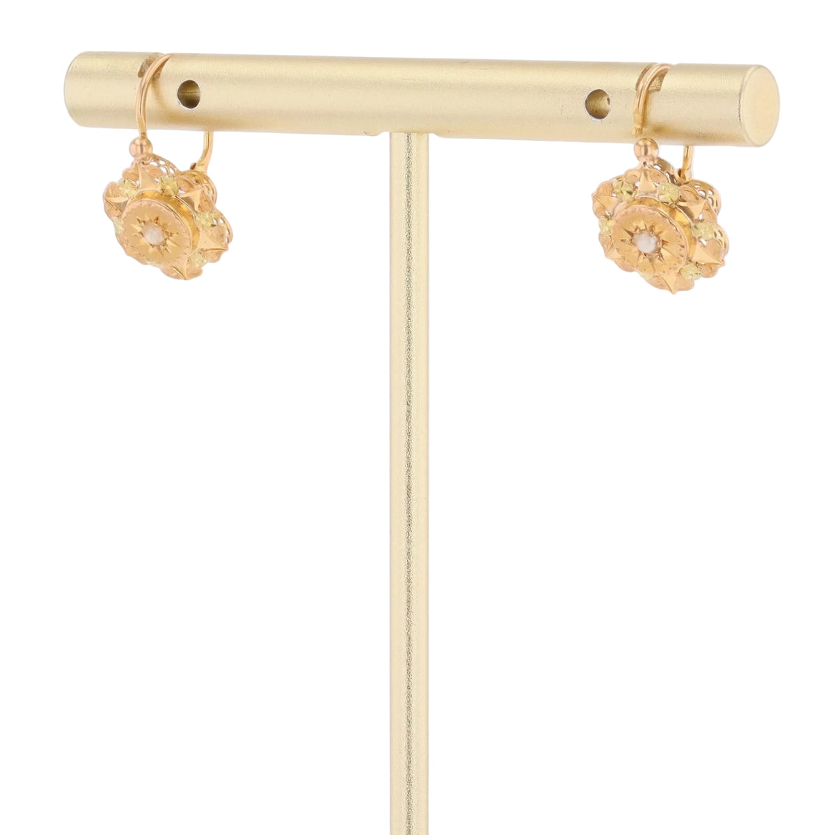 Rose gold and Pearl Lever-back Earrings