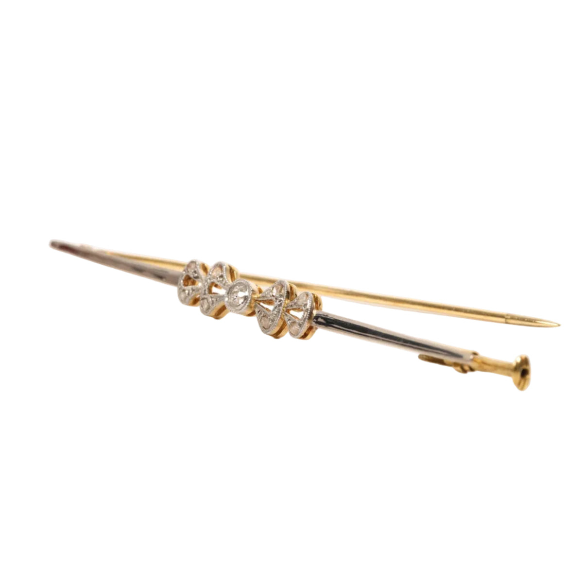 Brooch made of white gold, yellow gold, and diamonds
