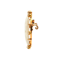 Yellow Gold Brooch with Pearls and a Cameo