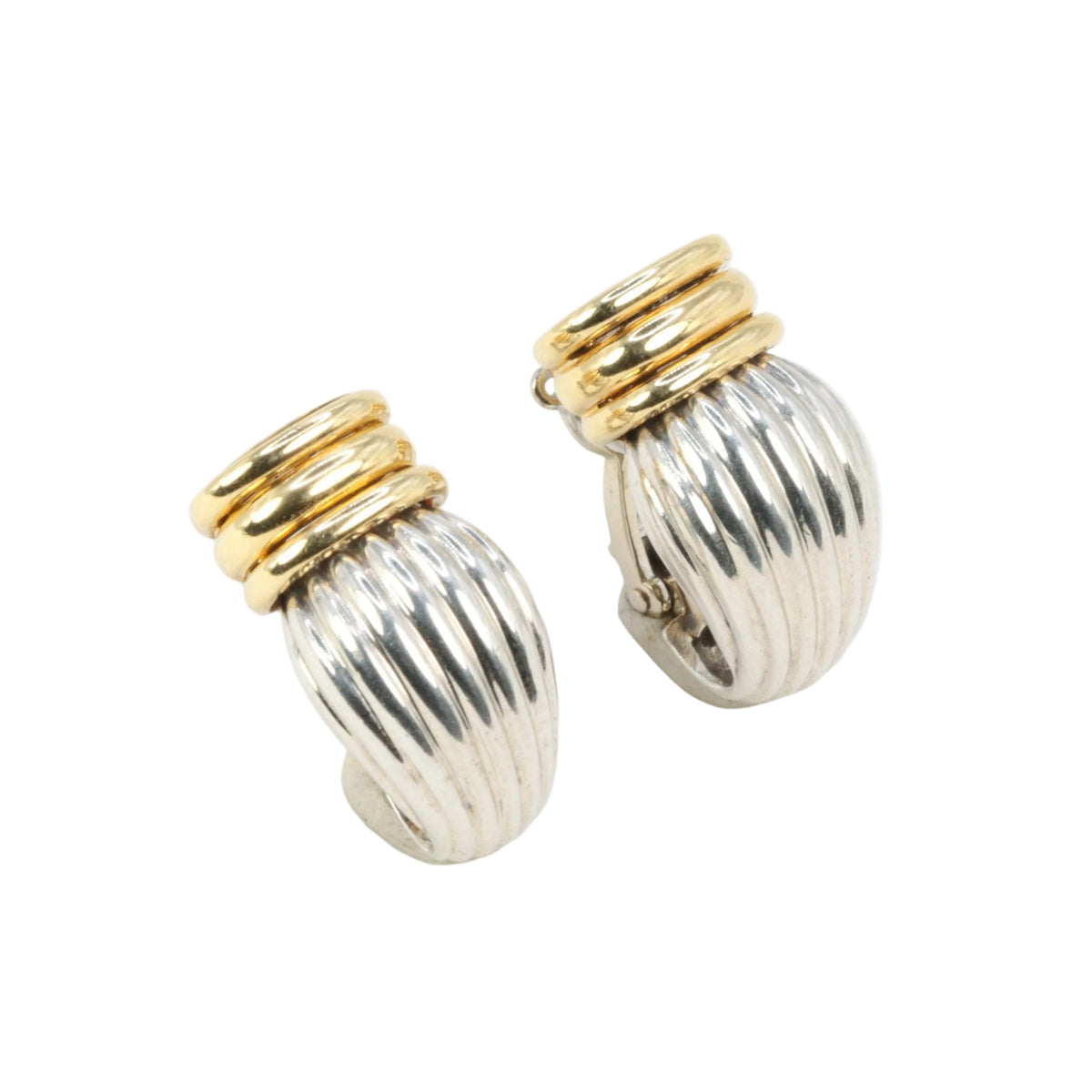 O.J. PERRIN Clip-On Earrings in Yellow gold and Silver