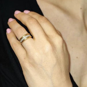 Ring Headband in yellow gold and diamonds